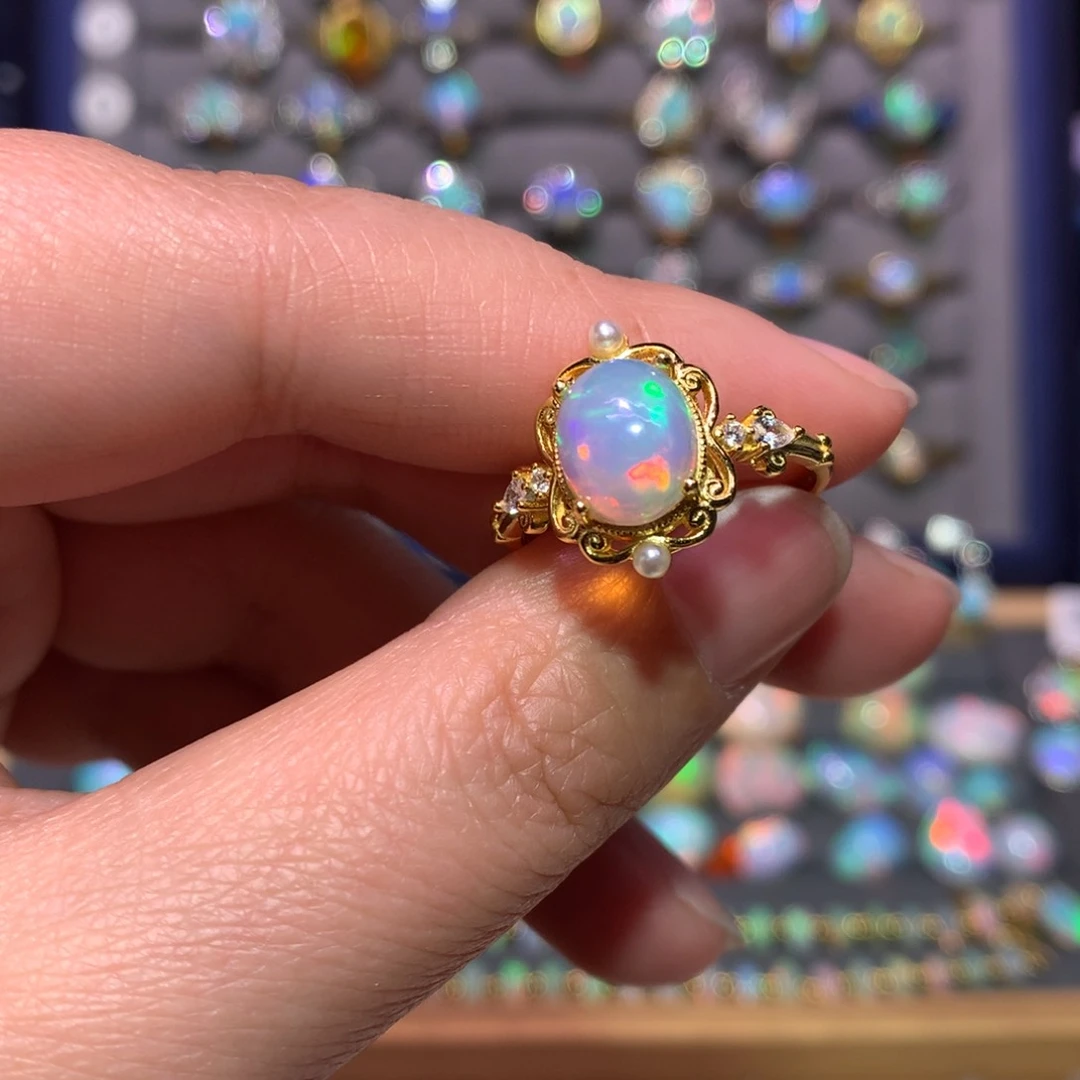 银S925镶嵌欧泊戒指款式