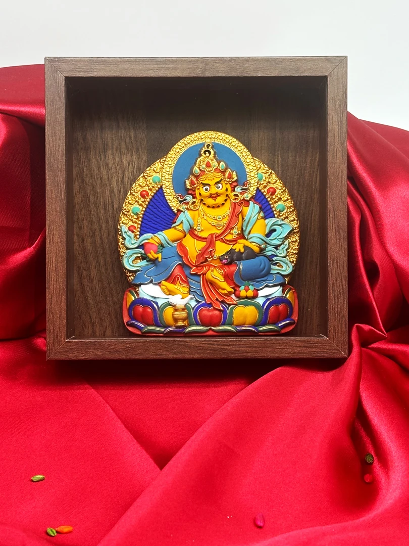 【止间擦擦】创意手工手绘【黄财神】彩绘擦擦桌面佛像蛇年摆件摆设