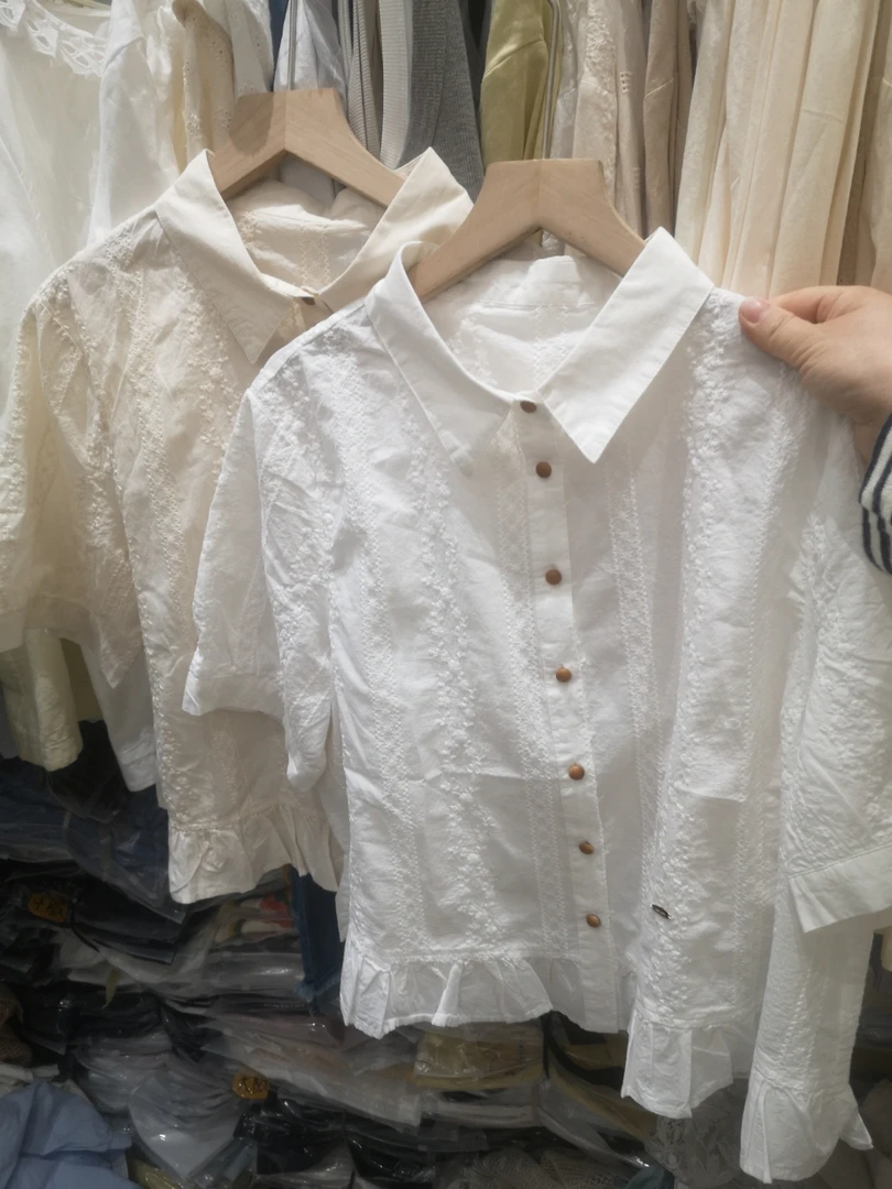 新款提花小衫衬衫领