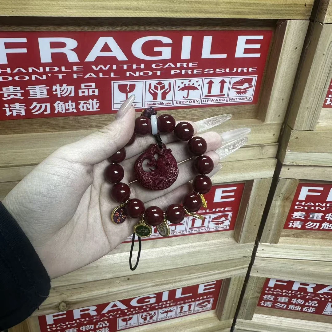 天然辰砂朱砂鱼跃龙门车挂S1292