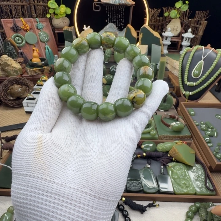 岫岩河磨玉（透闪石质玉）未镶嵌手串