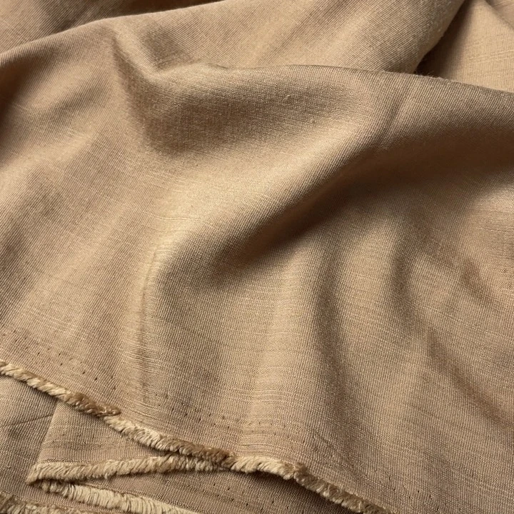 卡其色棉麻2米。