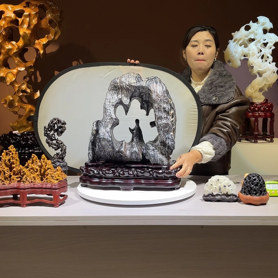 太湖石摆件，高49宽43