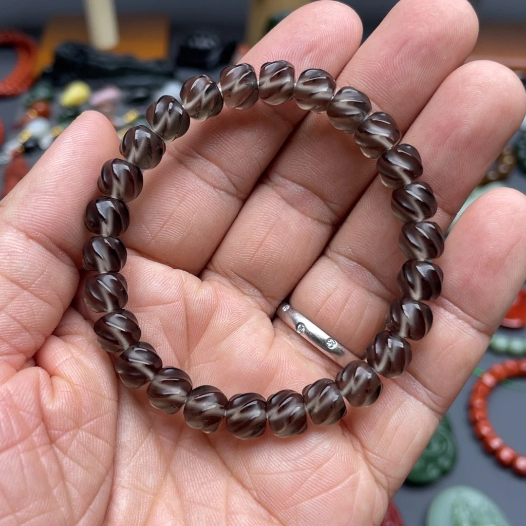 未镶嵌颈饰水晶茶晶纽丝珠