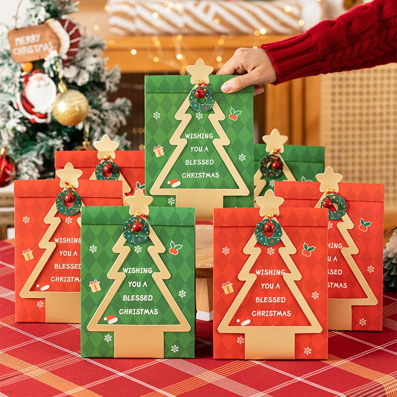 圣诞礼品袋小礼物包装盒节创意子纸儿童苹零食果糖果卡通平安夜空