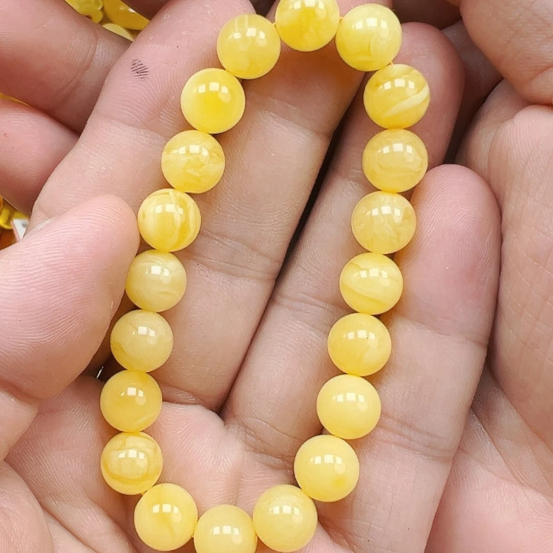 蜜蜡未镶嵌珠宝奇石单圈9.9mm，