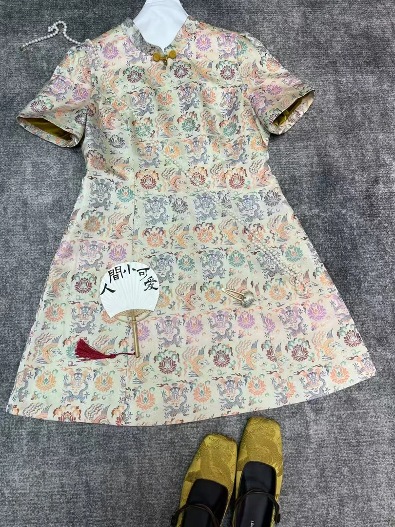 玛薇丝【龙凤呈祥】宋锦提花马夹