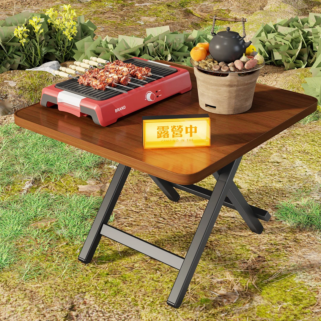 一体式折叠桌家用小户型餐桌简易出租屋户圆桌外便携摆摊方桌学生