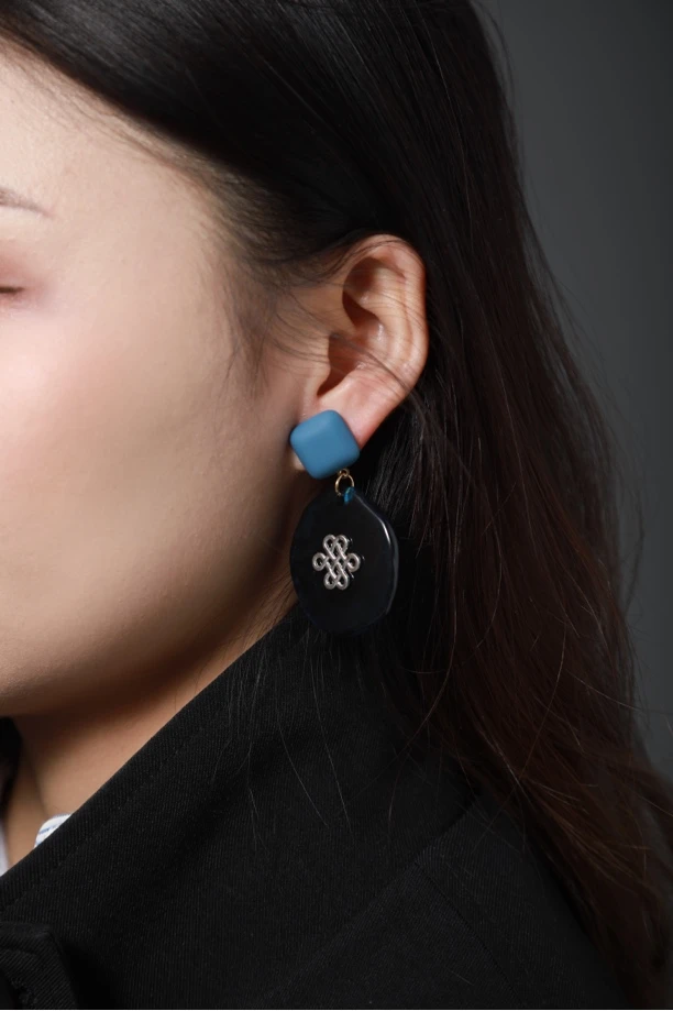 合金树脂耳饰 【赛亦热】（10）亚克力气球银针耳饰时尚百搭小众个性