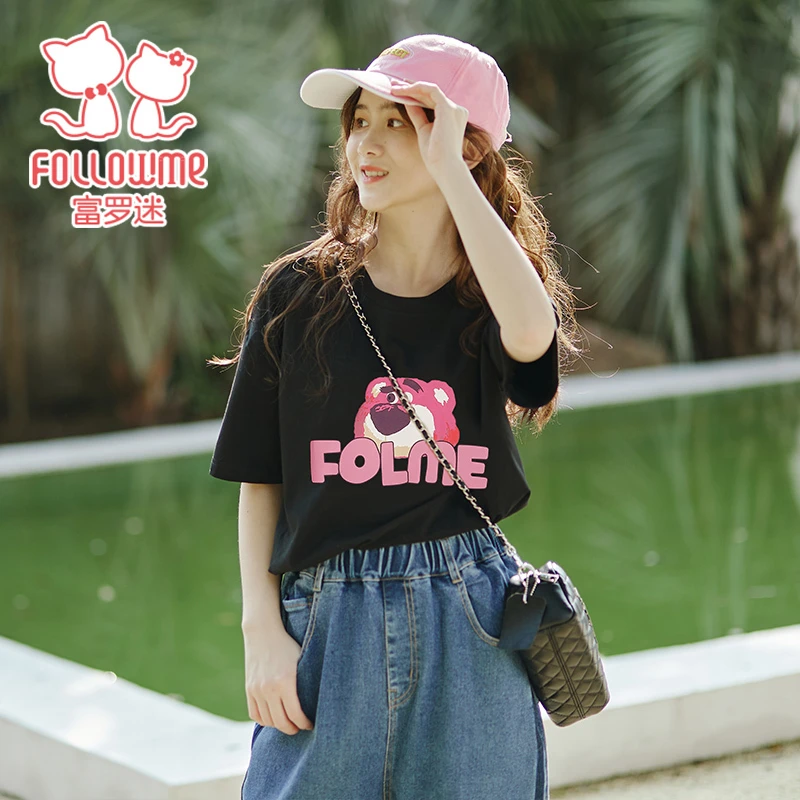 富罗迷少女装-草莓熊T恤春夏季亲肤中大儿童青少年短袖FD4B9502z