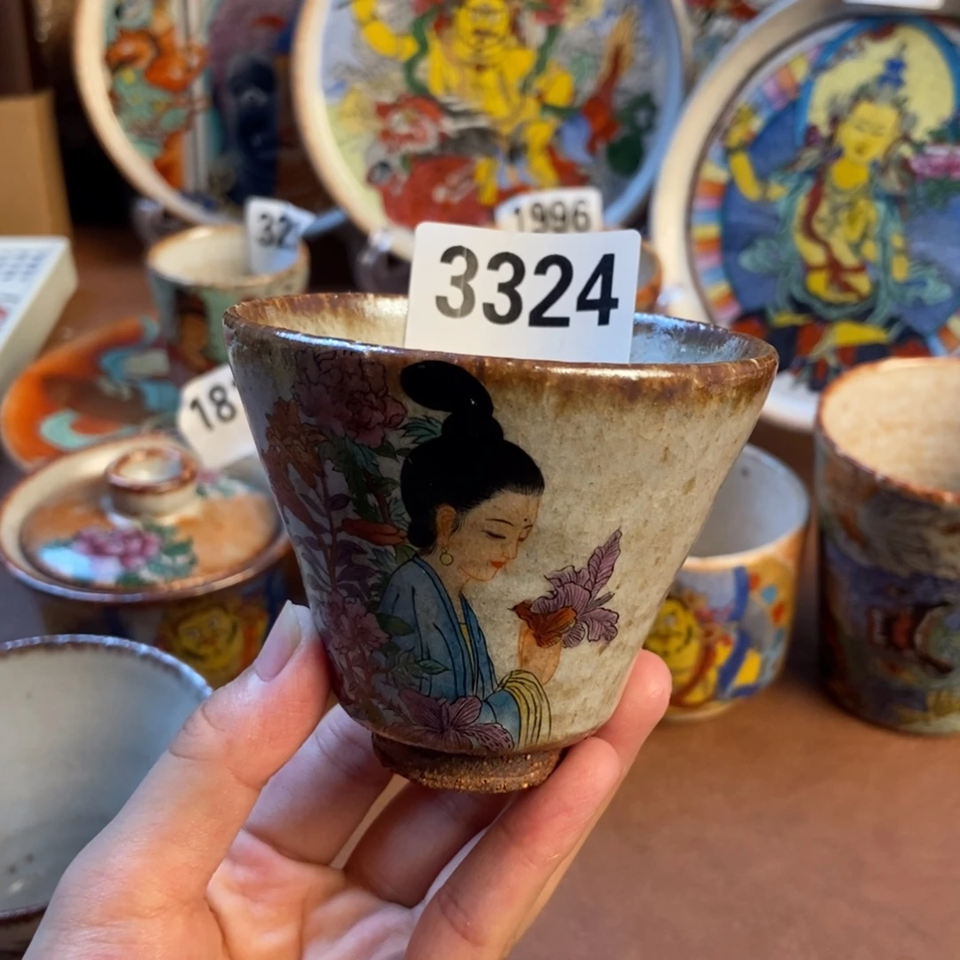 紫***）4个100手工制作陶瓷