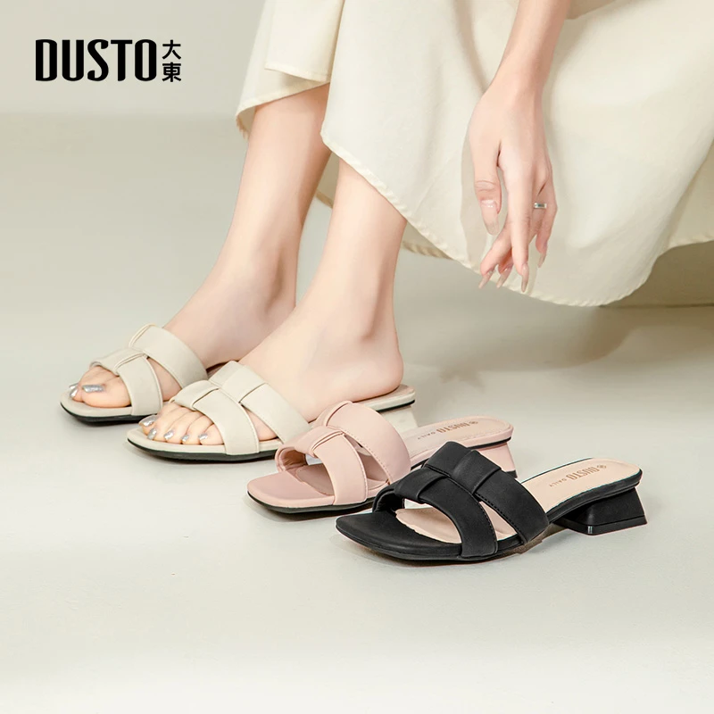 大东女鞋居家休闲凉拖夏季新款中跟时尚百搭轻便外穿拖鞋女款0057
