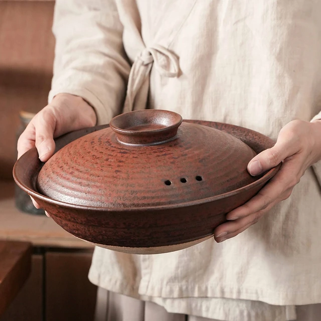 万土烧砂锅粗陶复古土锅 星级餐厅酒店商用干锅 明火电陶炉适用