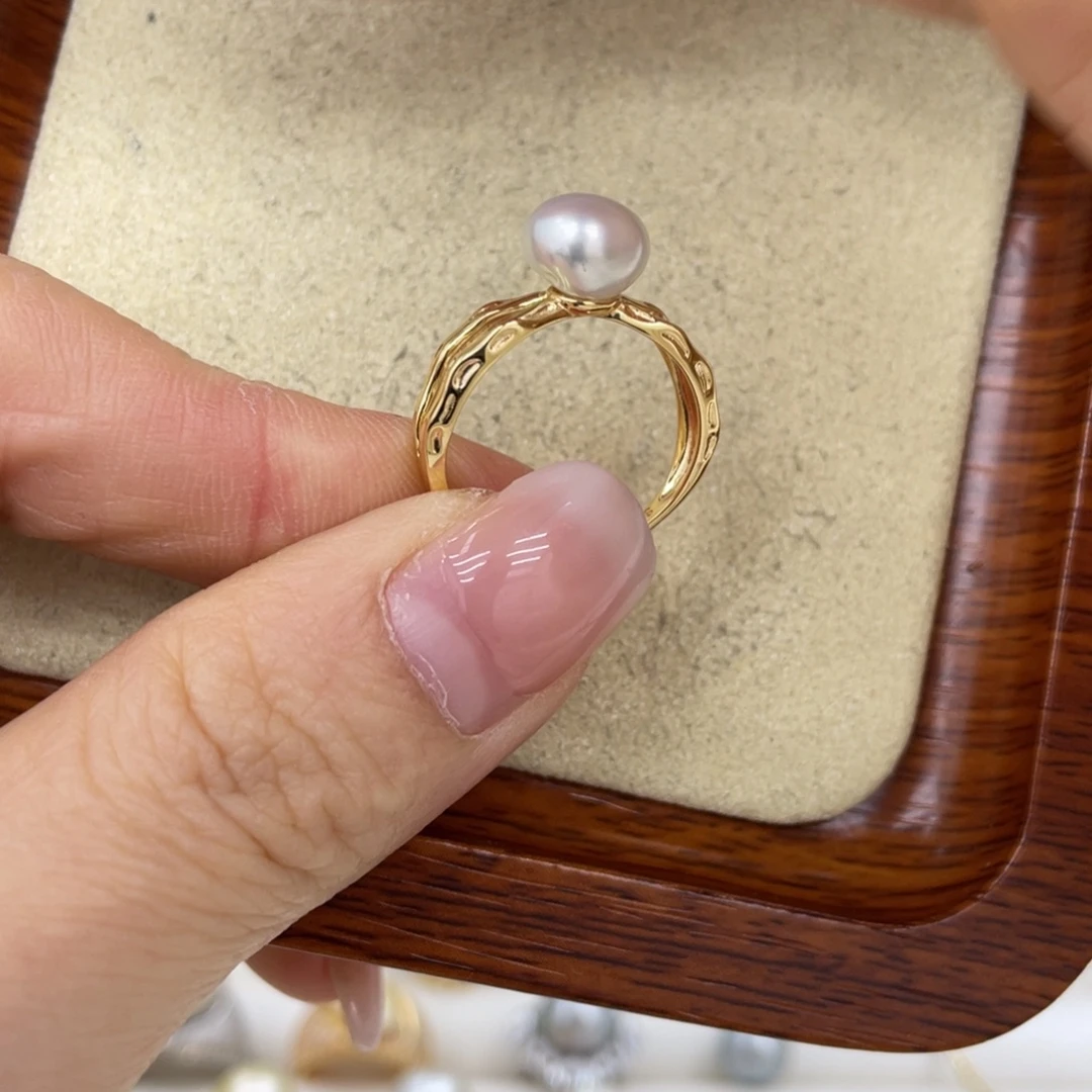 海水珍珠戒指银S925镶嵌