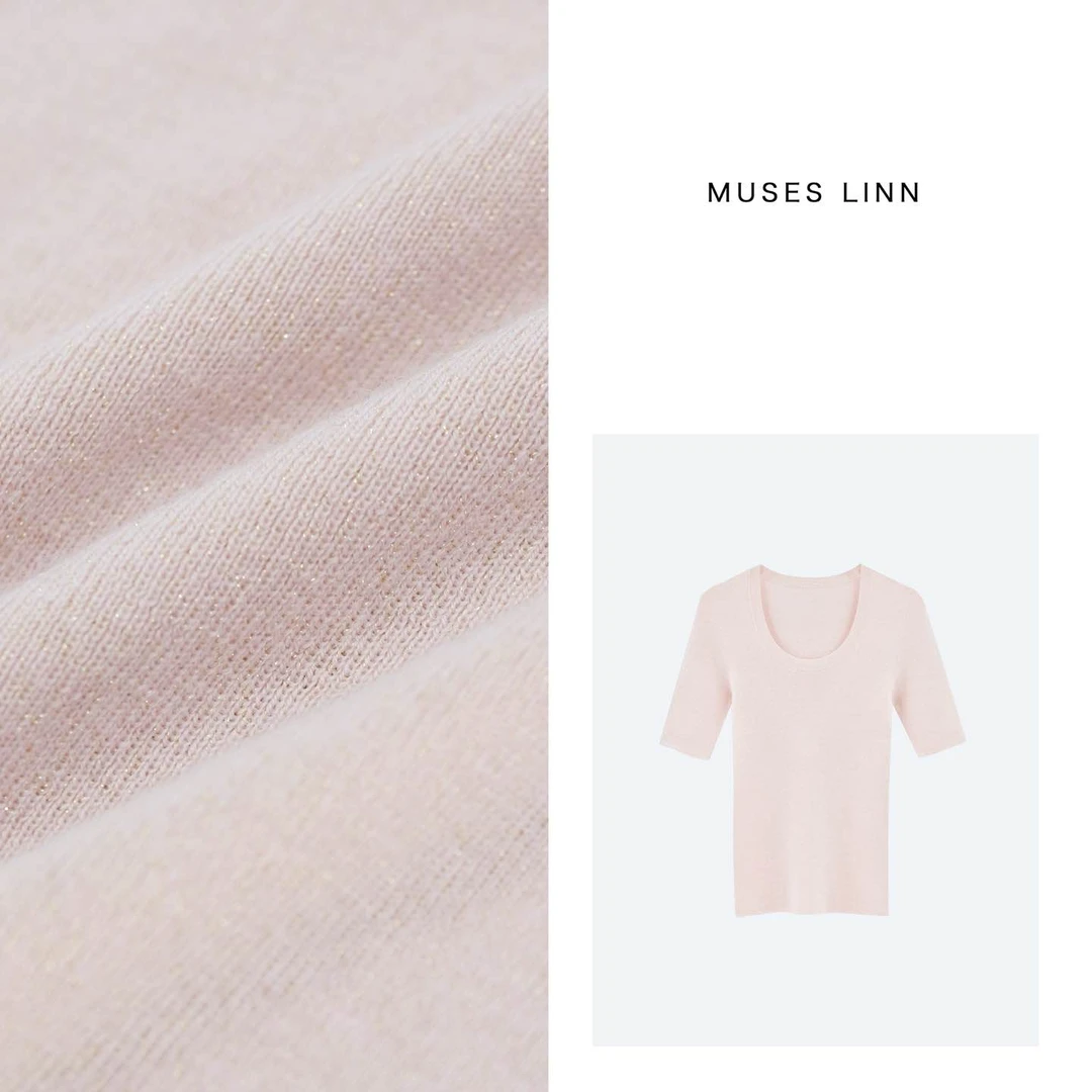 反季青仓【新澳圆领短袖】金银细闪纱线，18针极细无缝一体M24HY007