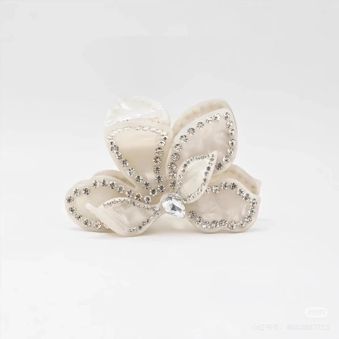 【阿敲】A783~~10CM三角梅 刘海花朵马尾夹抓夹高级感法式仙气少女