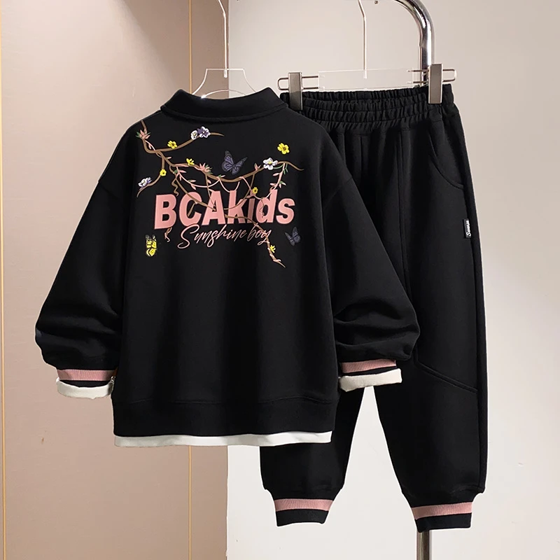 BCA【冠军代言】中大童青少年秋季休闲时尚长袖套装DF-套装3673