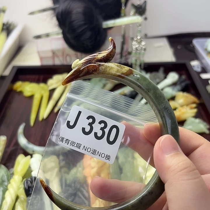 s***l蛇纹石玉合金发饰