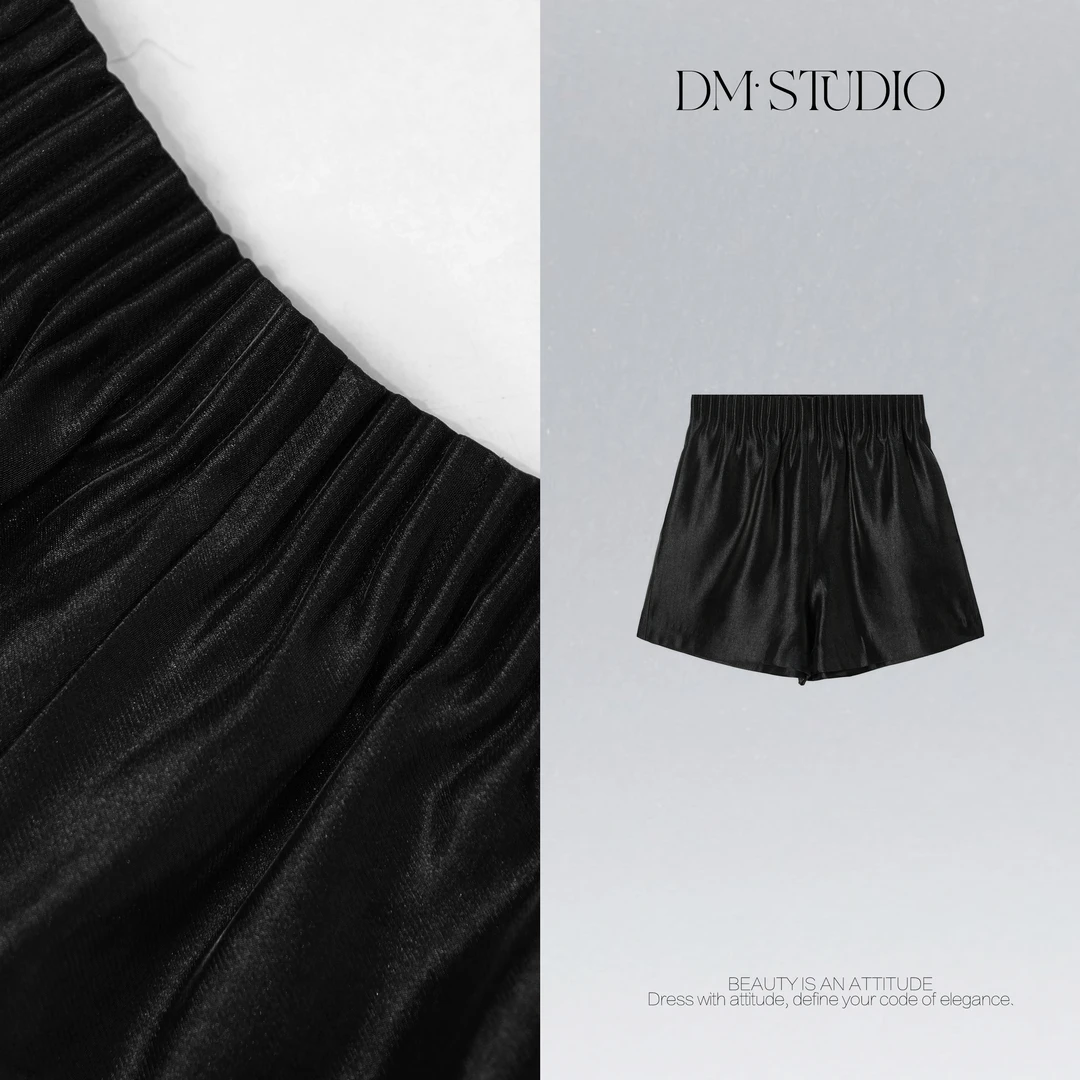 DEDM•STUDIO/精致百搭显瘦气质纯色极简风短裤2508DK/MM2025YJ54