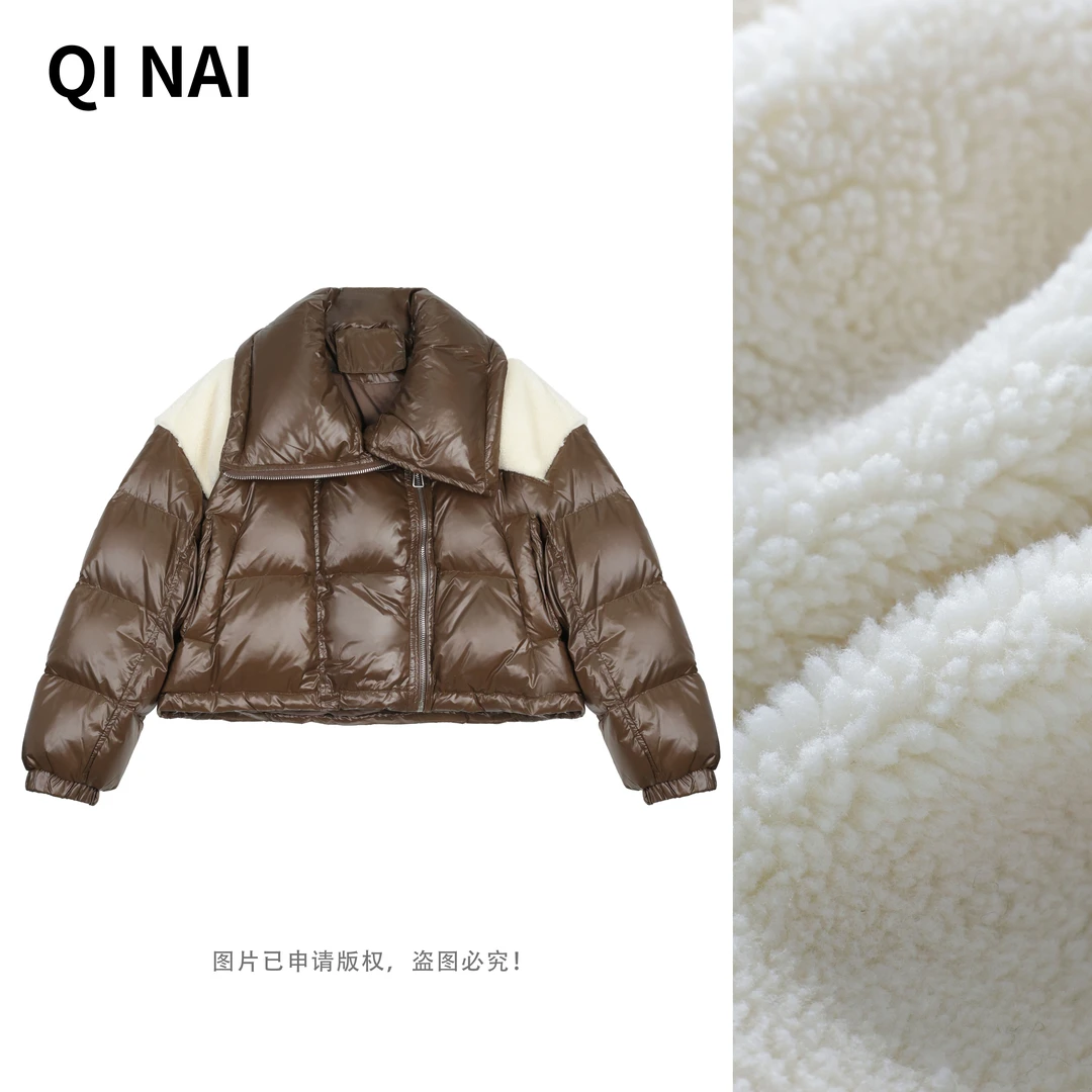 七奈推荐【星卡】大翻领羽绒服小个子白鸭绒外套QN12222