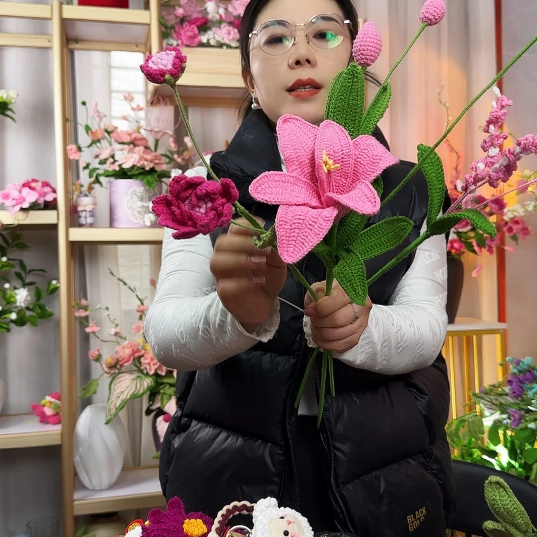 纯手工钩织钩织花束