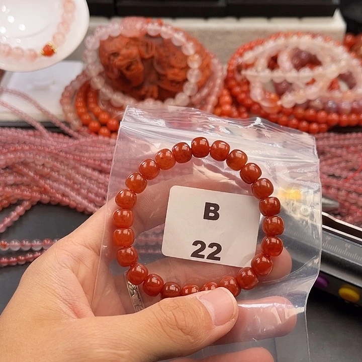 南红玛瑙未镶嵌多样性发货默认微瑕称重8mm