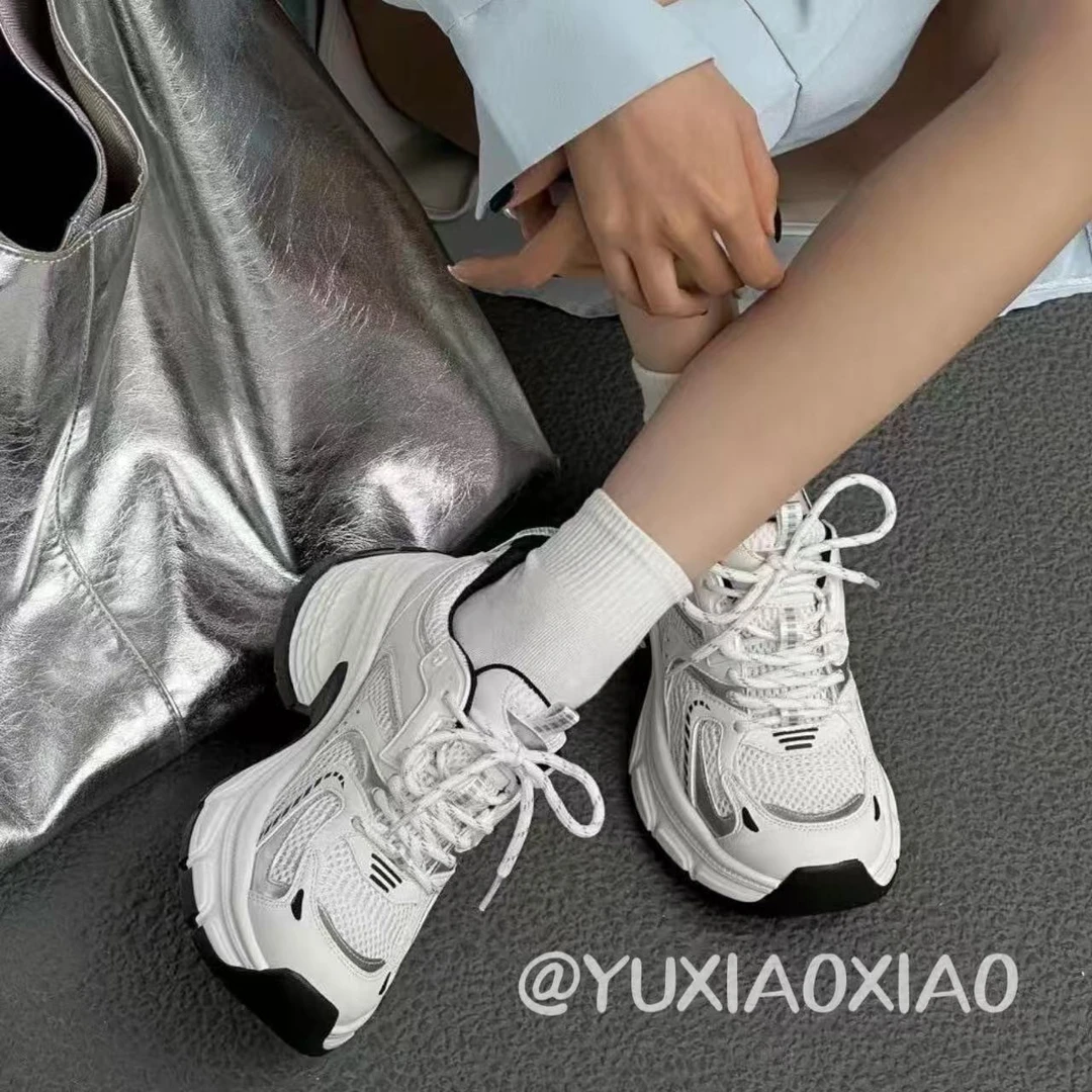 【鱼小小】柏林日记 炸街厚底网面透气老爹鞋女新款休闲运动鞋6.5cm