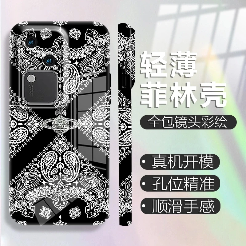 适用【vivos18】复古INS风花纹创意菲林防摔保护手机壳