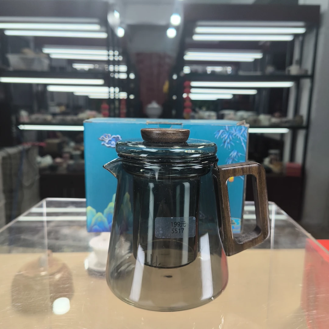 德化云仓 玻璃高硼硅耐高温烟灰泡茶壶-5517