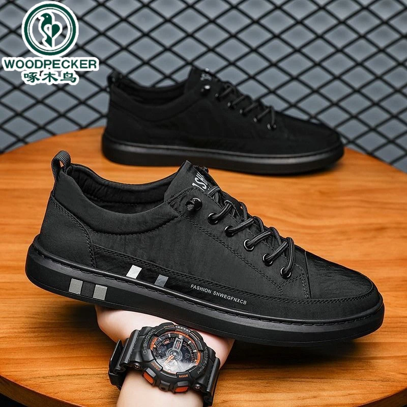 【正品】啄木鸟男鞋2025夏季新款透气舒适布鞋潮流百搭鞋子男休闲鞋