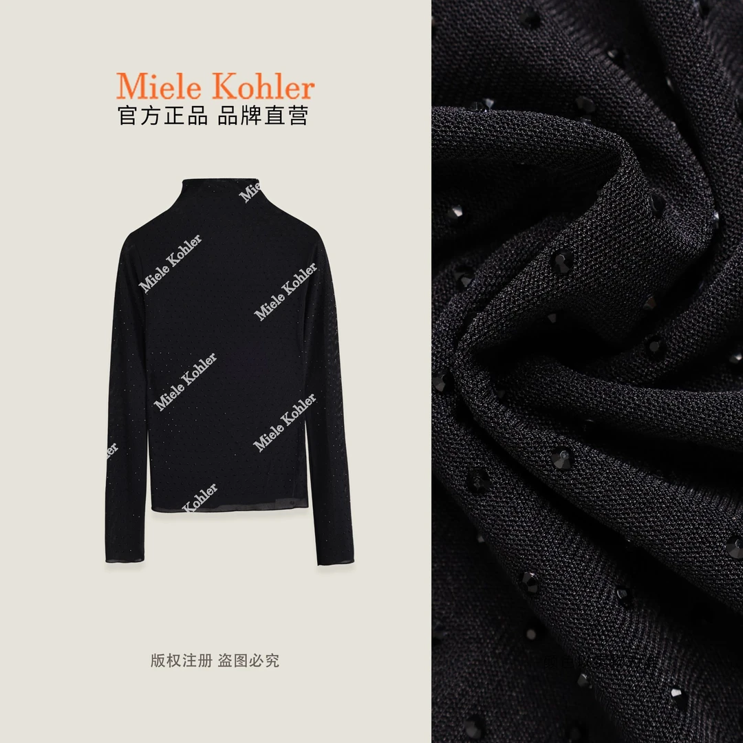 【闪亮登场】秋季新款重工烫钻女长袖T恤MKAQ69343【澳门小源同款】
