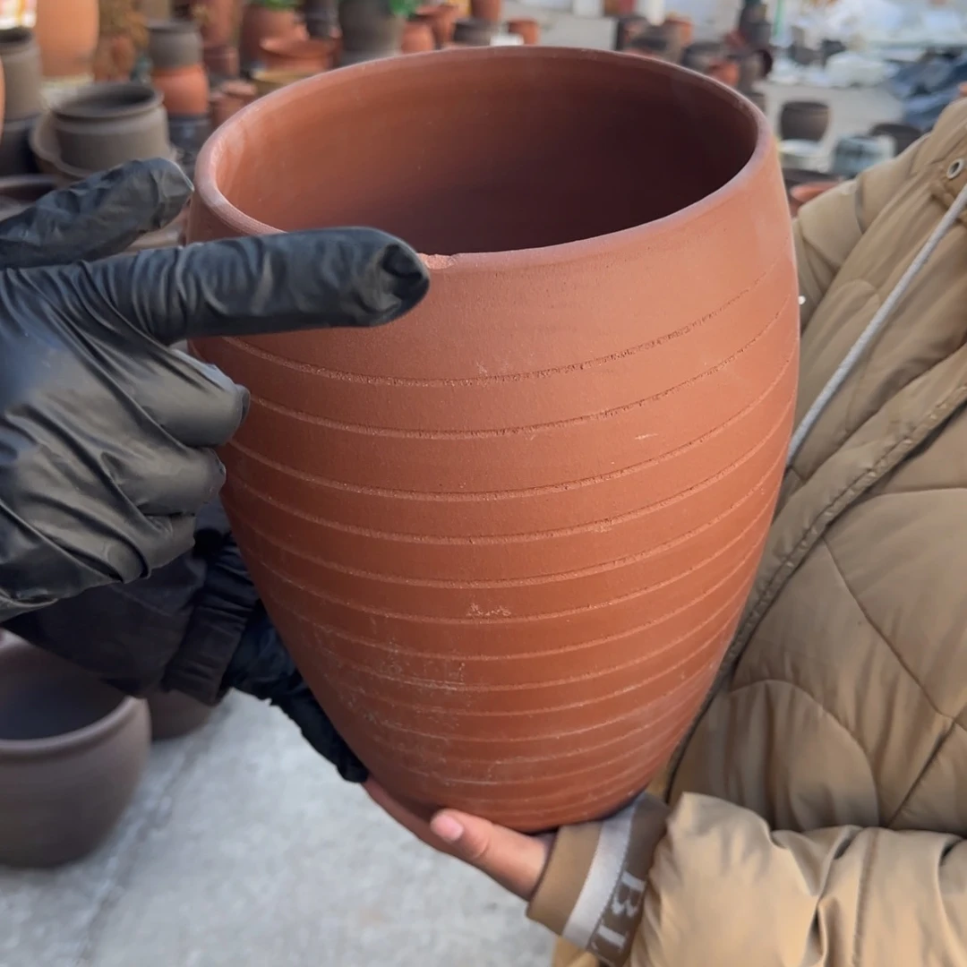 紫砂花盆快**心口22高34宜兴紫砂瑕疵