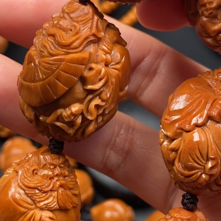 闲***鹤橄榄核手串/手链钟馗2.4