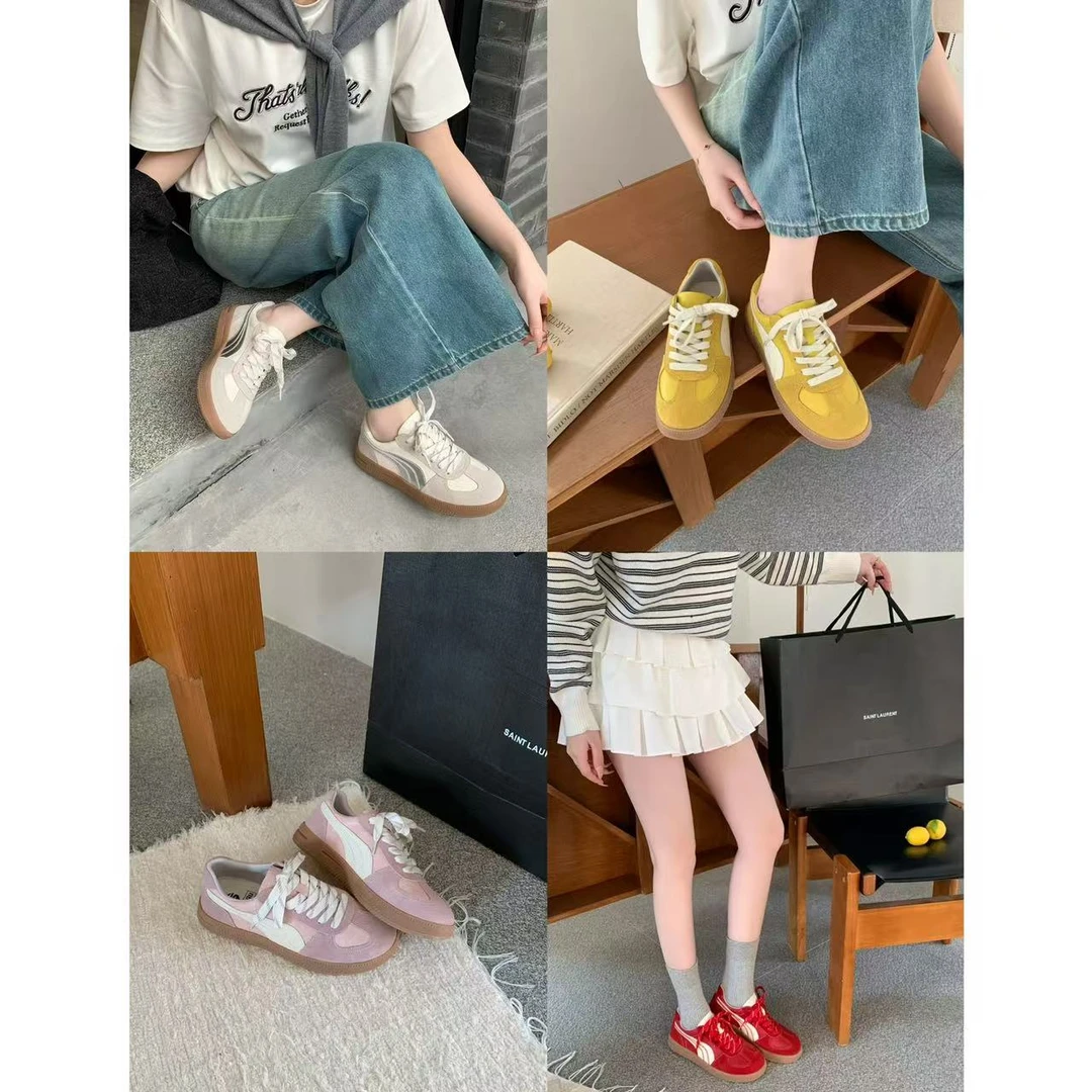 韩系复古休闲百搭软底板鞋德训鞋911 跟高3公分