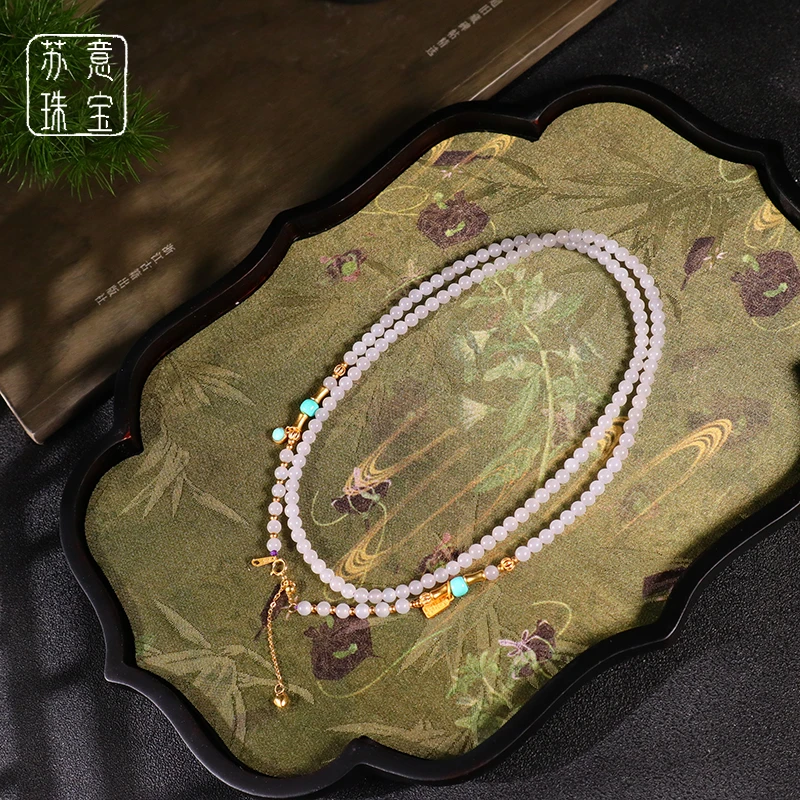 【福气】白玉diy项链拍一发一z（多样性发货）