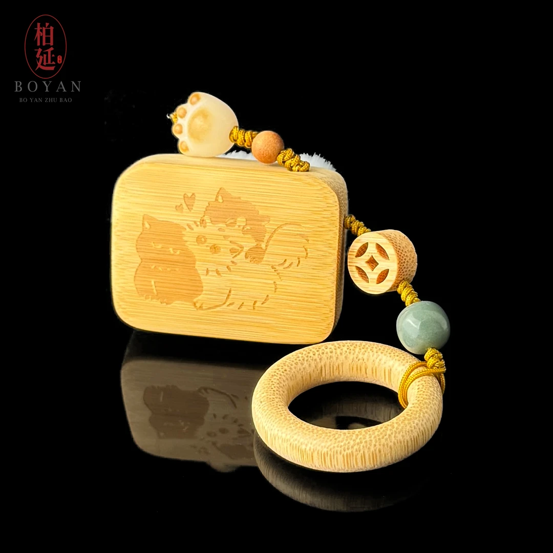 【柏延】手工竹艺文手机挂包挂LF0116