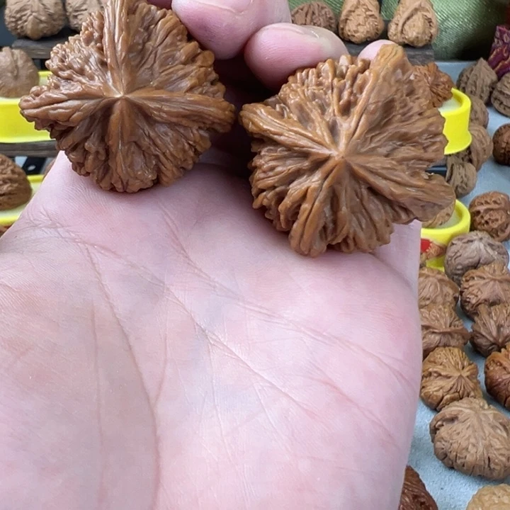 文玩核桃吊坠41全品无修三棱半四座楼