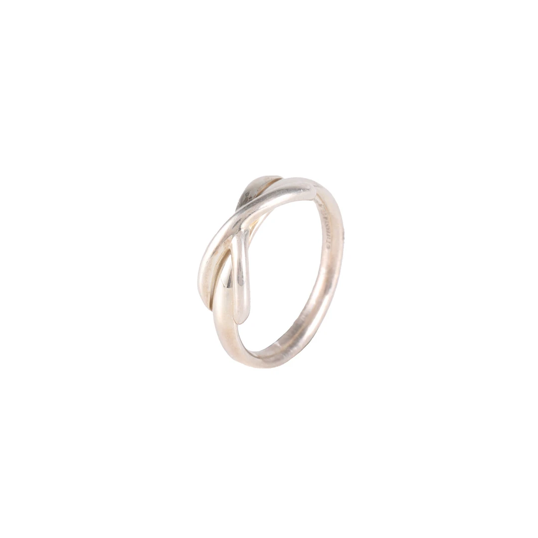95新 Tiffany & Co./蒂芙尼  AG925银交叉 银饰 戒指 P215970162