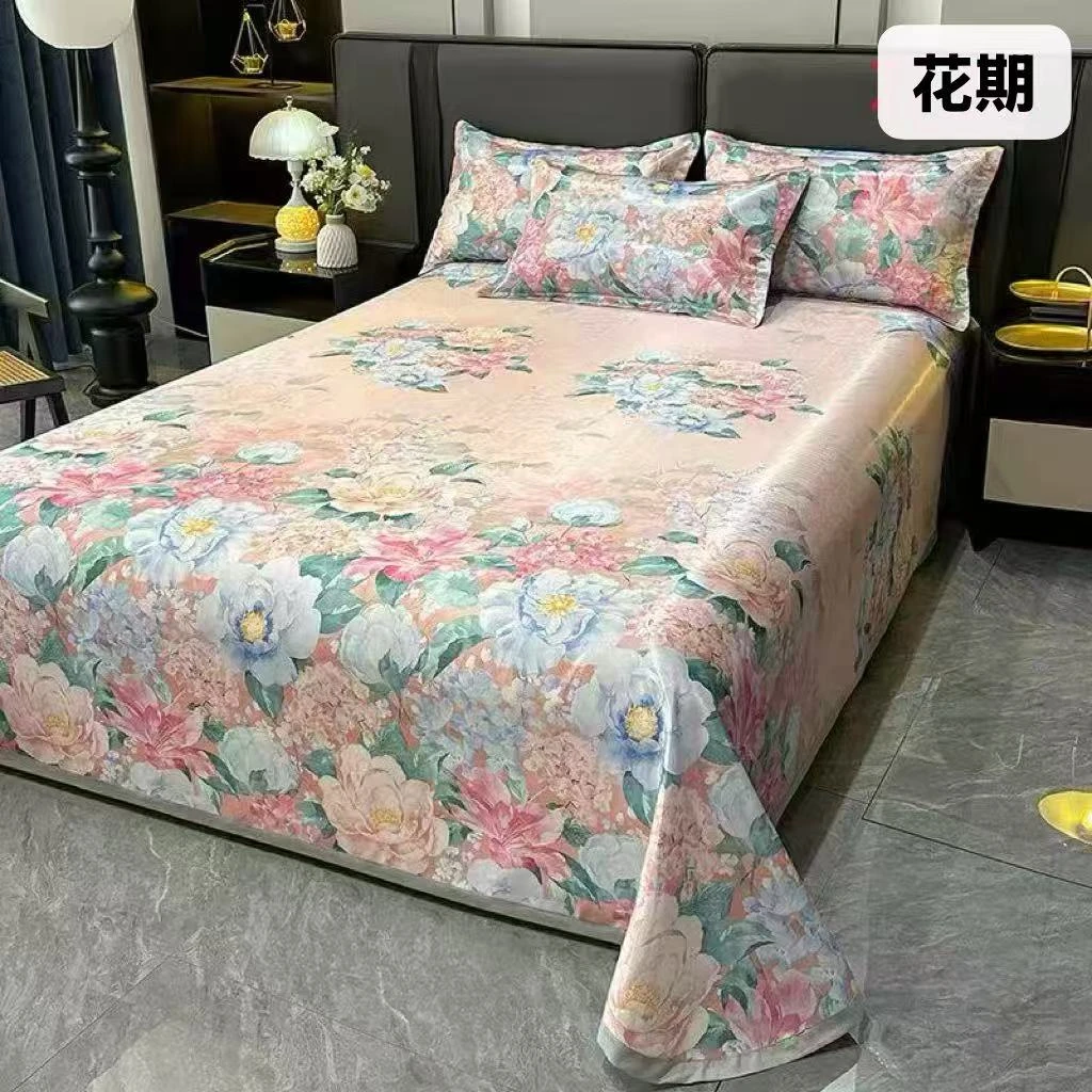可水洗冰丝凉席三件套