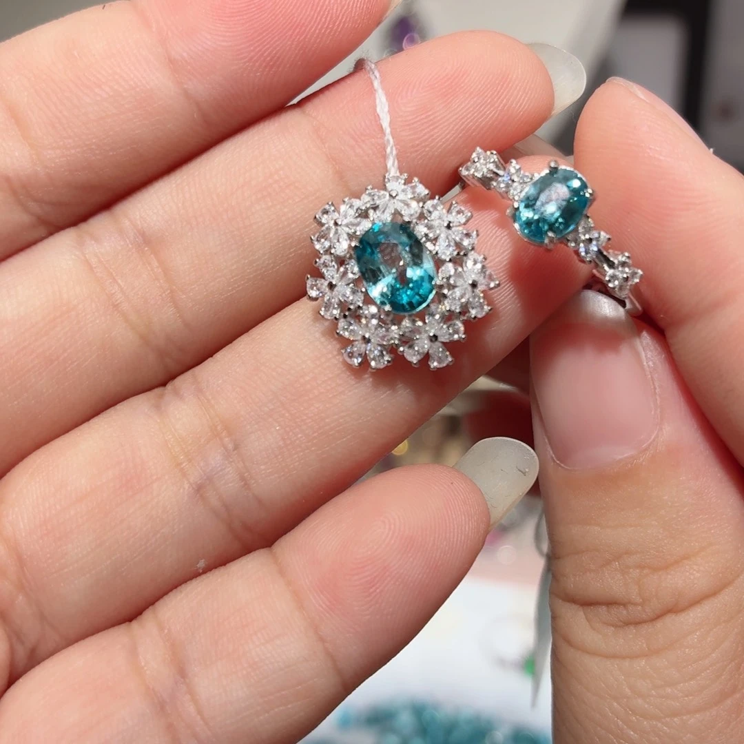 银S925镶嵌套链天然锆石