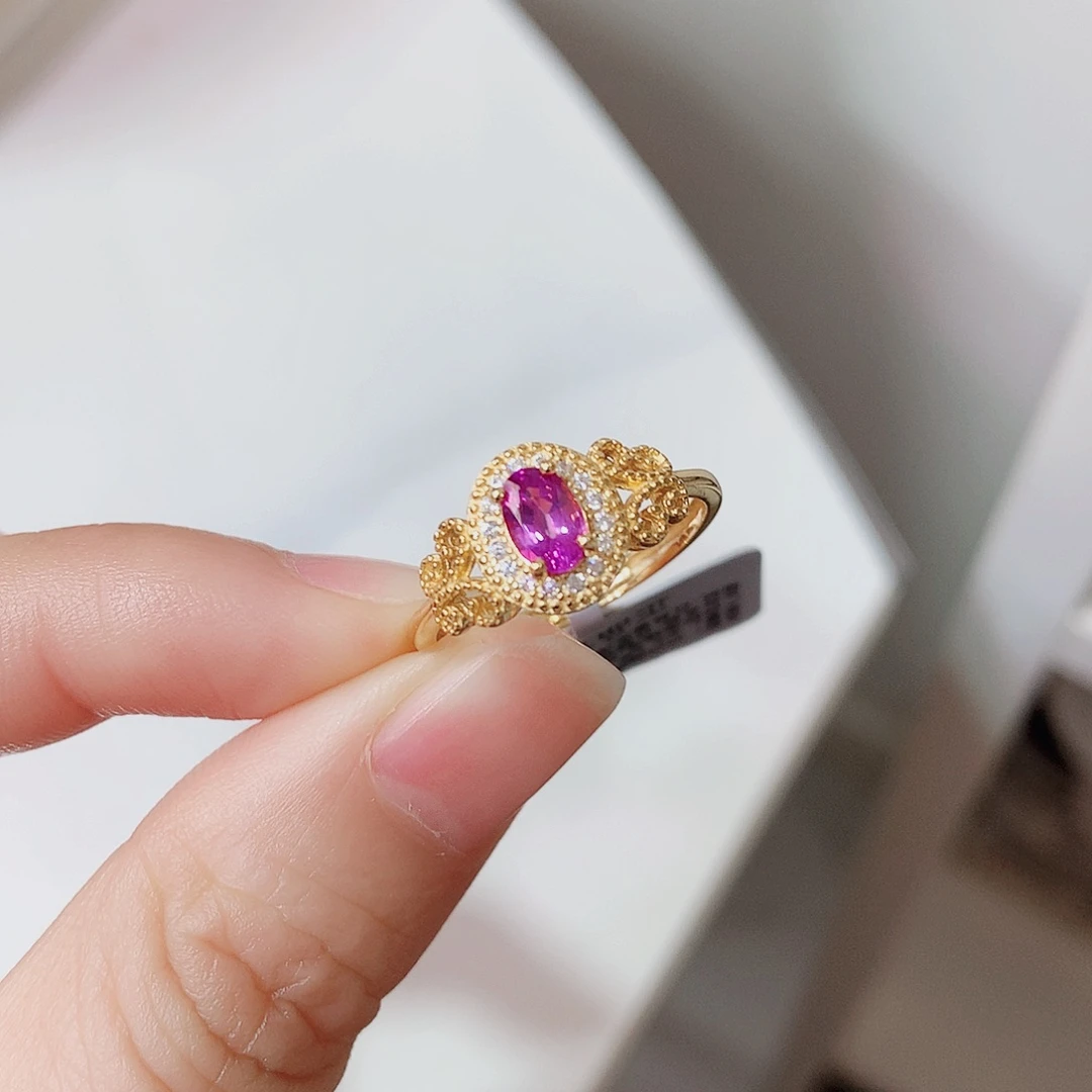 戒指蓝宝石银S925镶嵌