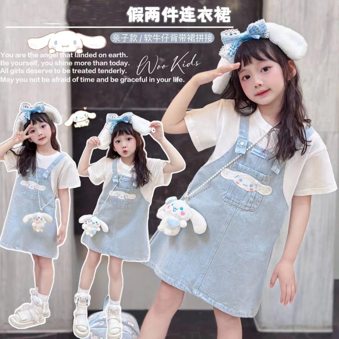 公主裙女童连衣裙假两件高品质童装背带裙3-6岁潮款休闲高能感