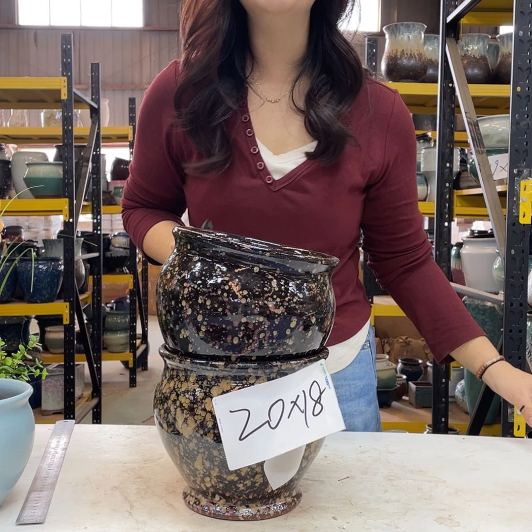 宜兴紫砂粗陶花盆20.18