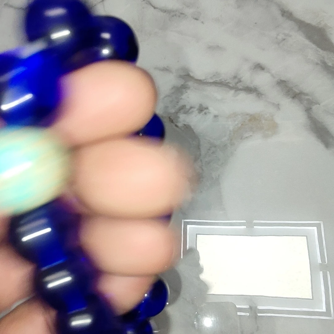 非遗手工艺蓝色琉璃手串