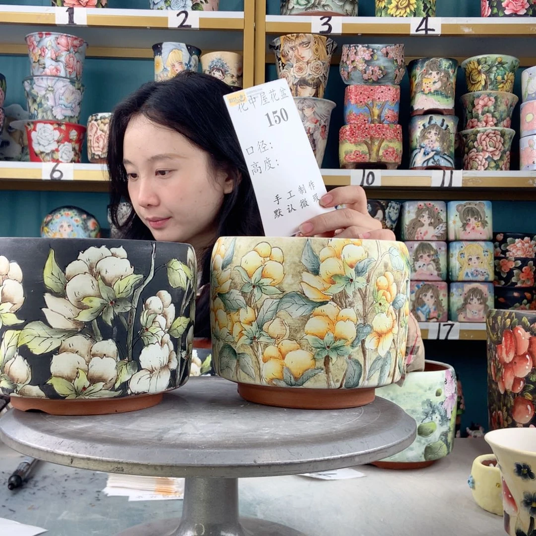 落****景德镇手工花盆150