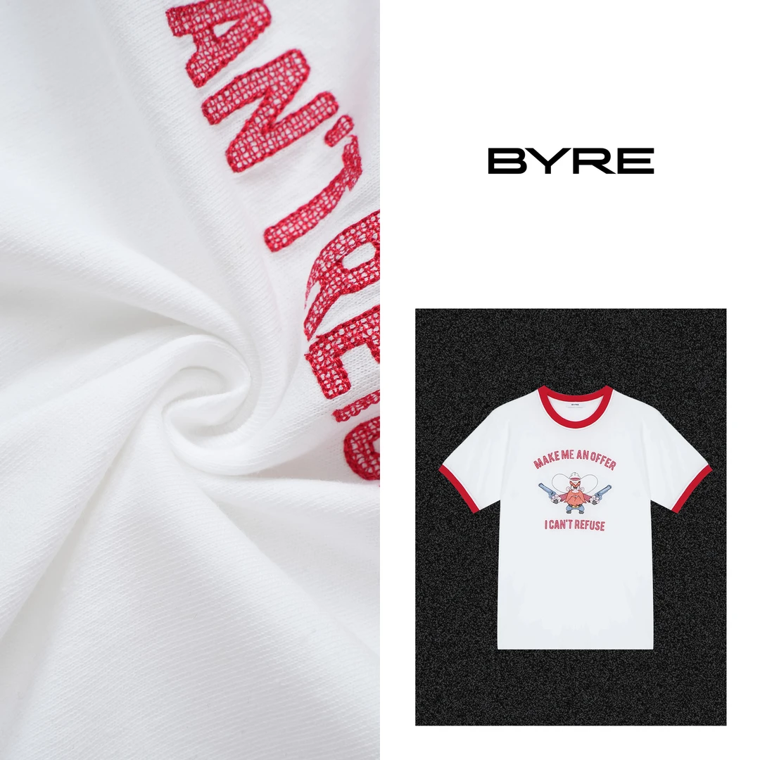 BY613 红边圆领T恤【冷水手洗】