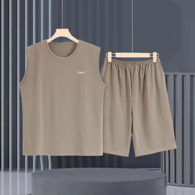 2025新款睡衣男士莫代尔背心夏季无袖薄款夏天冰丝男款家居服套装