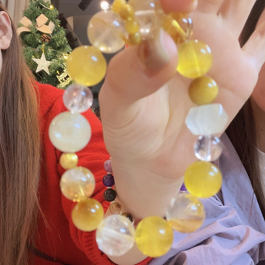 未镶嵌手链烟晶黄水晶双尖