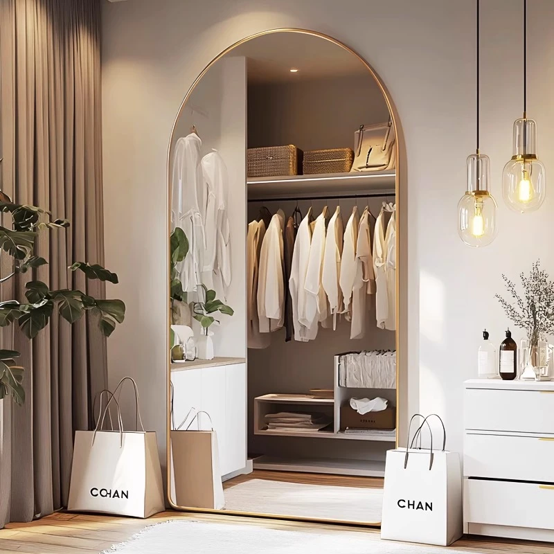 拍照穿衣镜服装店全身镜落地穿衣镜家用可移动直播用显瘦显高美颜