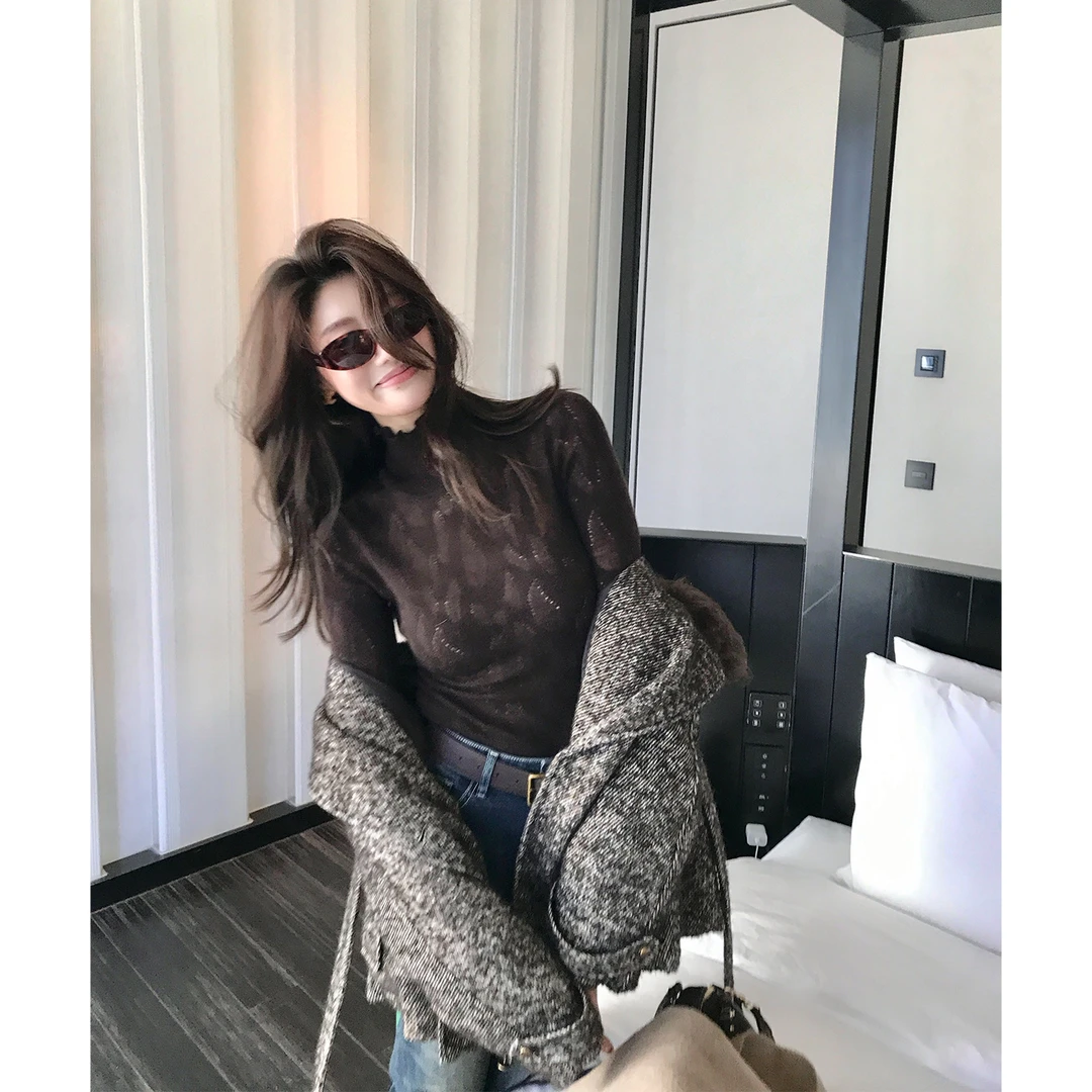 【ALONE SAVOR】龍喜儿 提花密语德国南毛扬子纱16支羊毛衣V923